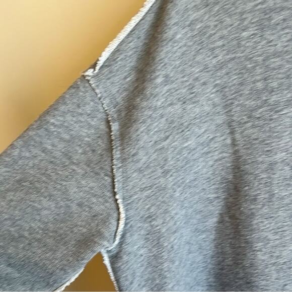 Saks Fifth Avenue Y2K Raw Hem Oversized Sweatshirt with Side Zips Gray Size S - Picture 2 of 10